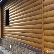 Сайдинг металл Бревно Золотой дуб текстура 0.5мм ширина 330мм Woodstock экостиль