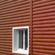 Сайдинг металлический бревно мореный дуб глянец 0.5 мм ширина 330 мм Woodstock экостиль