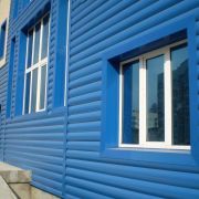 Сайдинг металл Бревно Синий 0.45мм Полиэстер ширина 330мм Woodstock