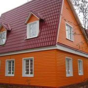 Сайдинг металлический 0,45мм 2004-оранжевый корабельная доска