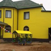 Сайдинг металлический 0,45мм 1018-жёлтый корабельная доска