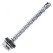 Саморез кровельный 4.8х70 сверло, цинк, Китай.