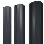 Штакетник металлический М-100, 0.45м цвет 7024-серый графит.